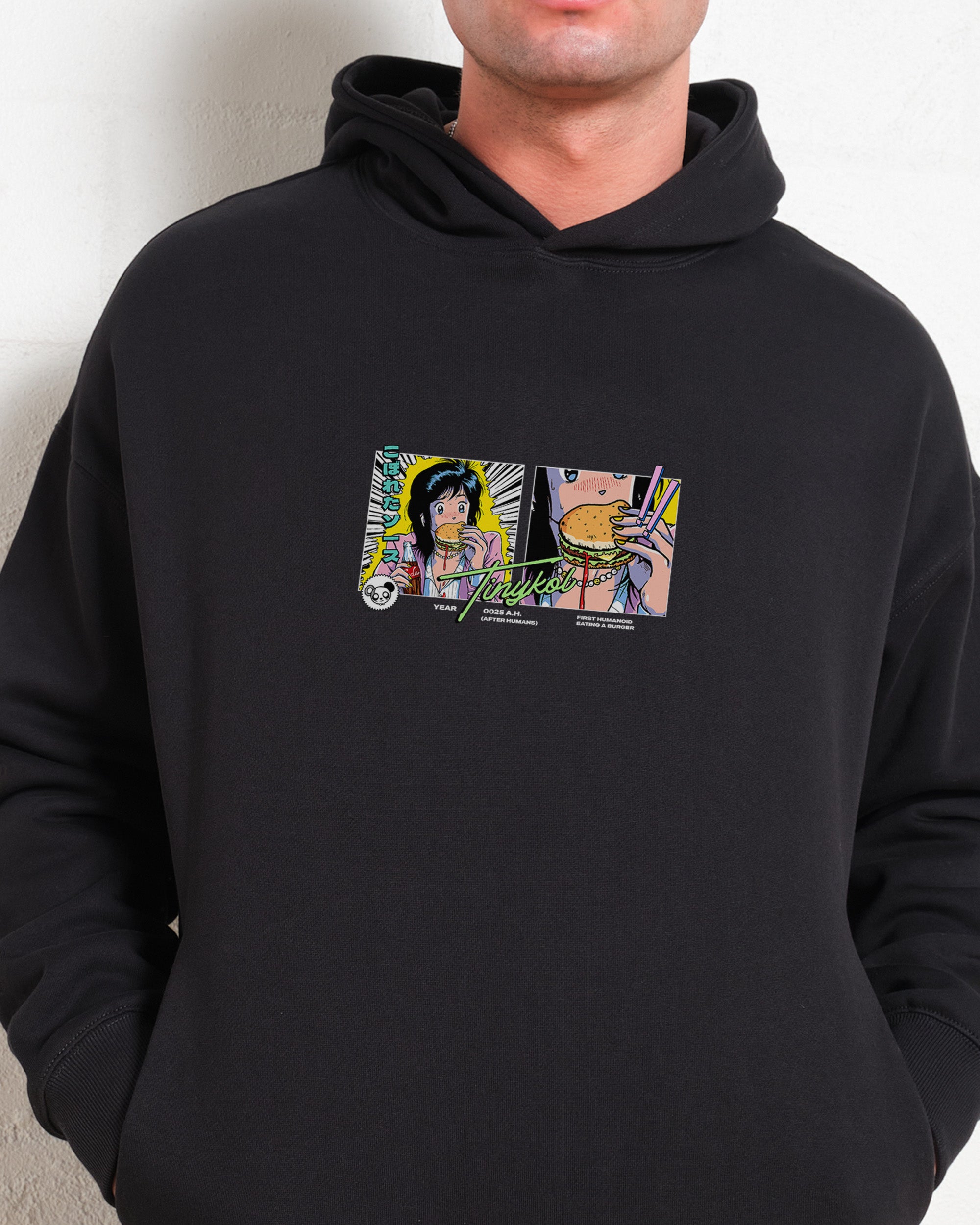 First Burger Unisex Graphic Hoodie - 90s Boxy Fit 340gsm Cotton-Poly