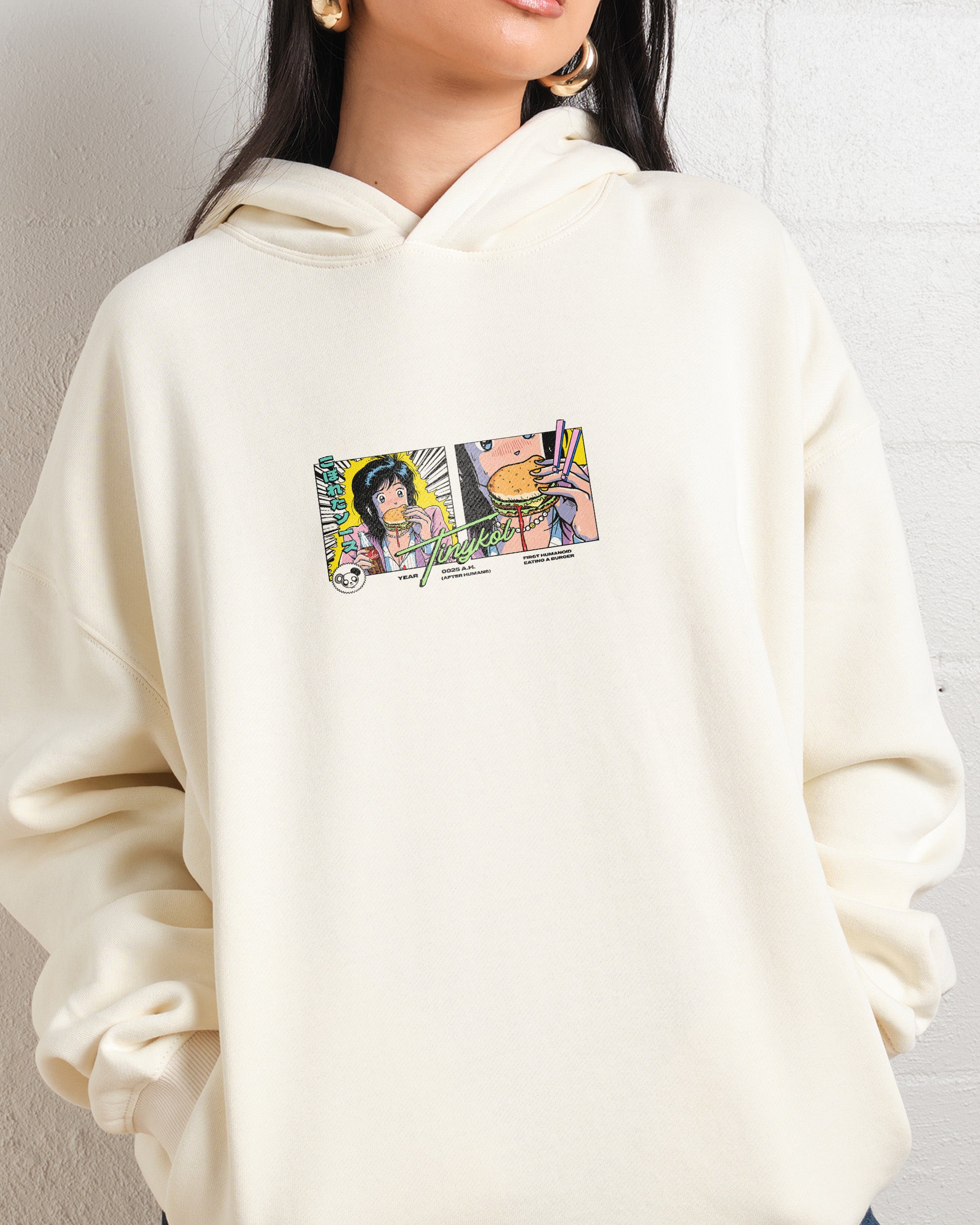 First Burger Unisex Graphic Hoodie - 90s Boxy Fit 340gsm Cotton-Poly