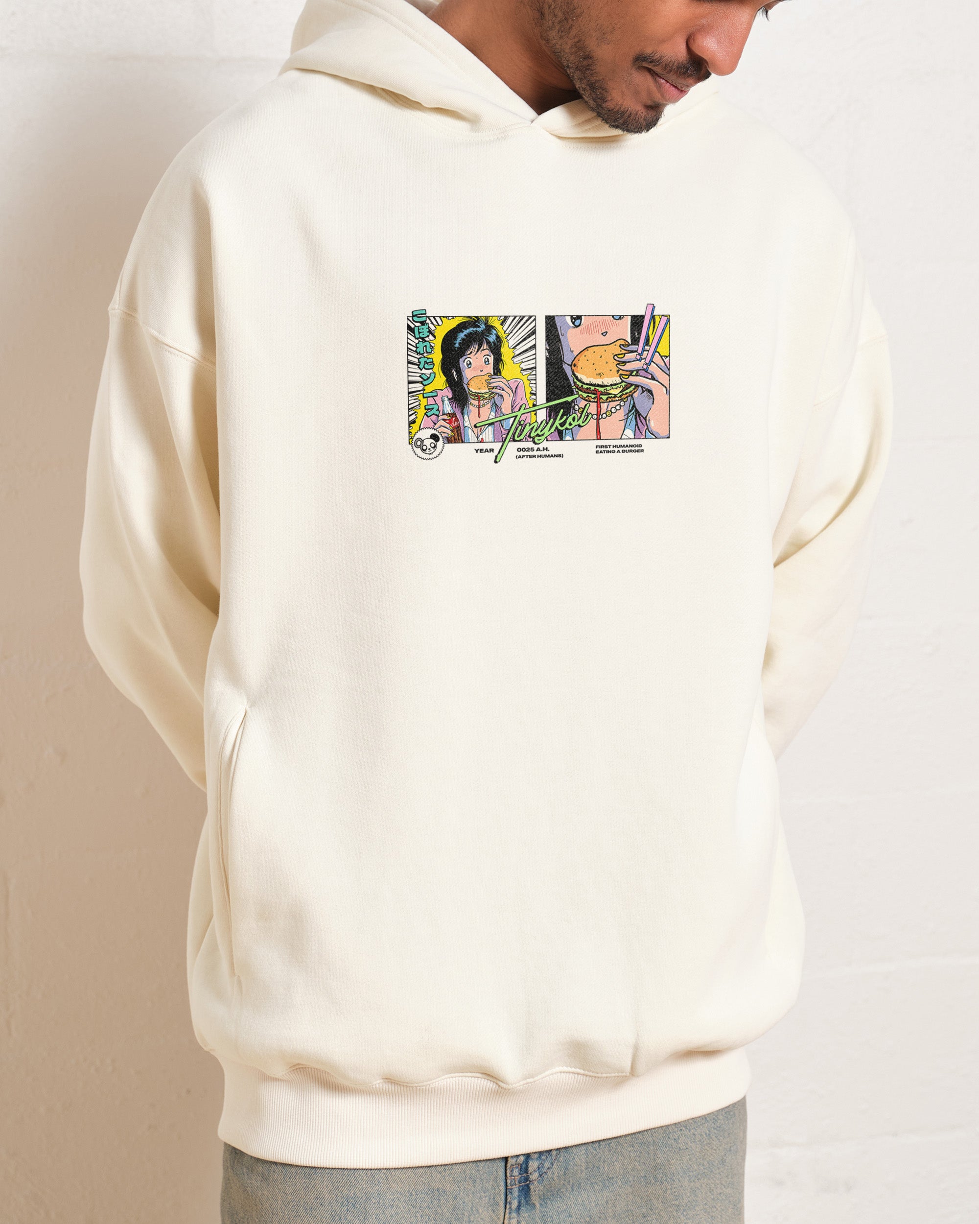 First Burger Unisex Graphic Hoodie - 90s Boxy Fit 340gsm Cotton-Poly