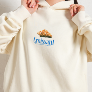 Le Croissant Hoodie Unisex 90s Boxy Fit 340gsm Cotton Poly Blend
