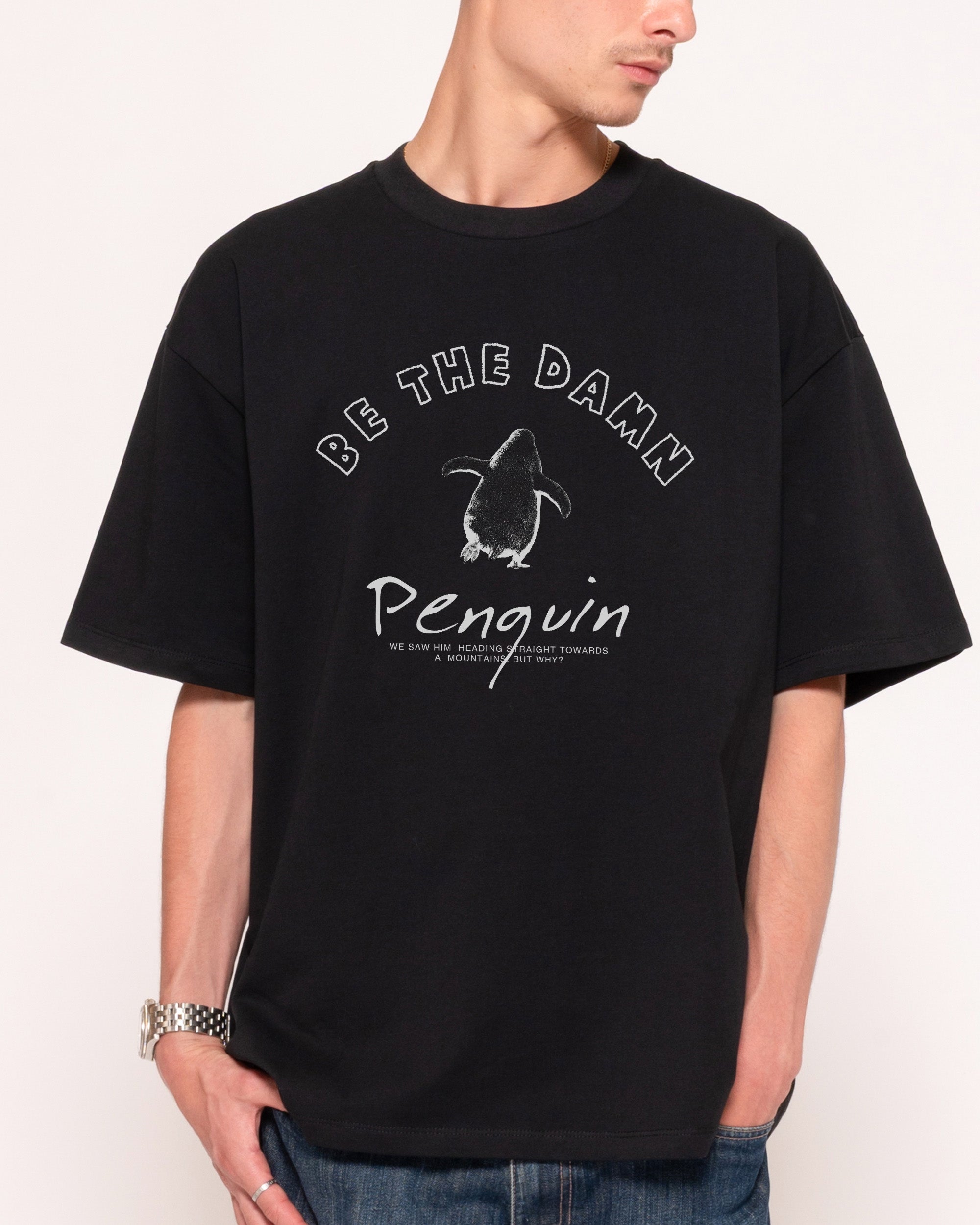 Nihilist Penguin Oversized Graphic Tee Unisex 100% Combed Cotton 275gsm