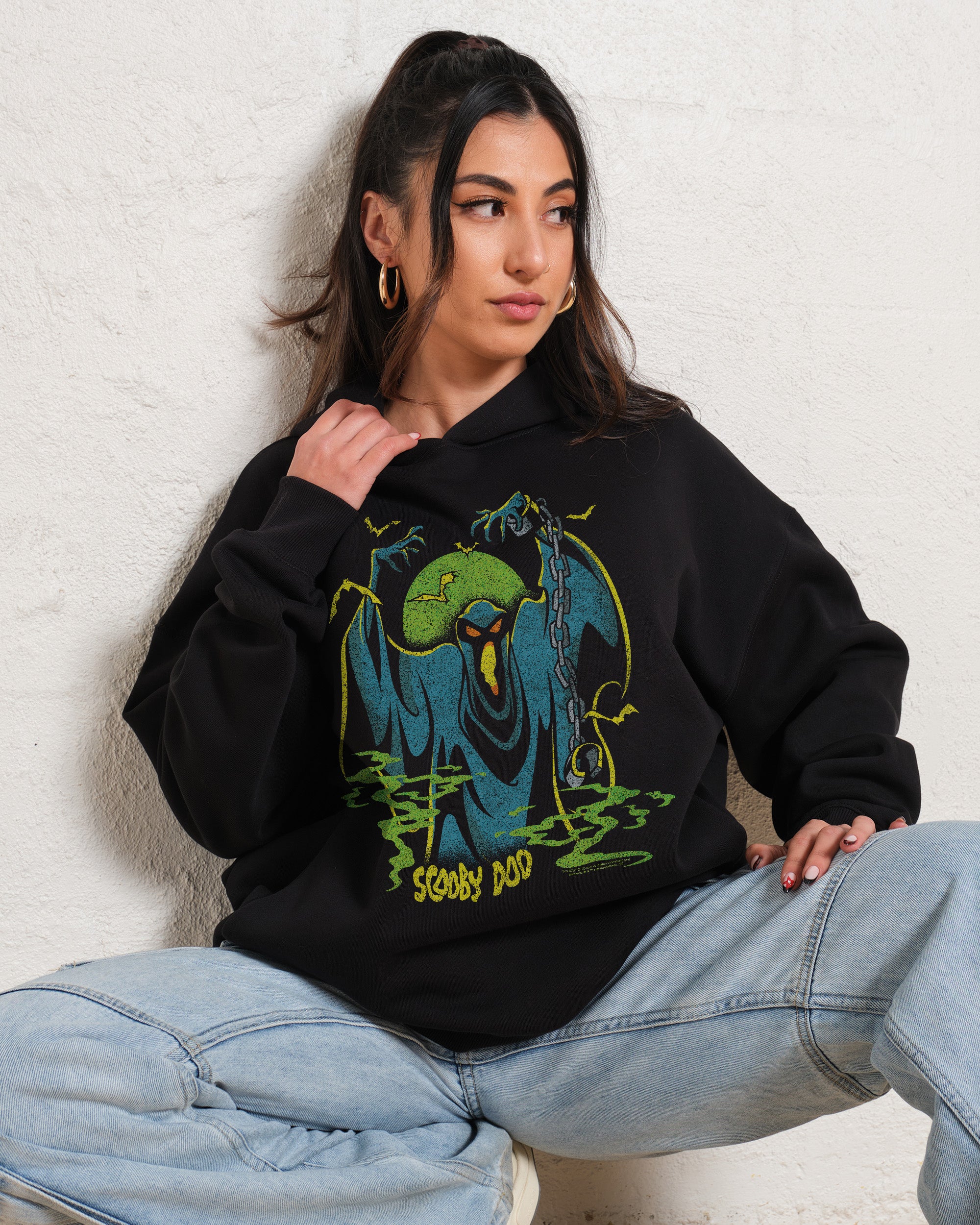 Scooby-Doo Green Ghost Unisex Hoodie - 90s Boxy Fit, 340gsm Cotton-Poly