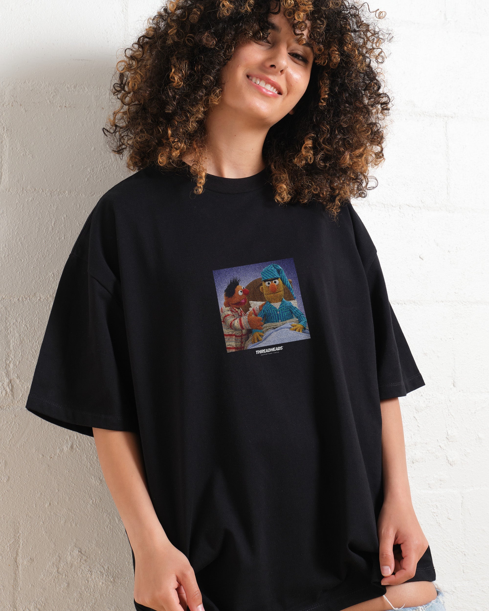 Annoyed Bert Oversized Graphic Tee - Sesame Street Unisex 90s Boxy Fit Cotton T-Shirt