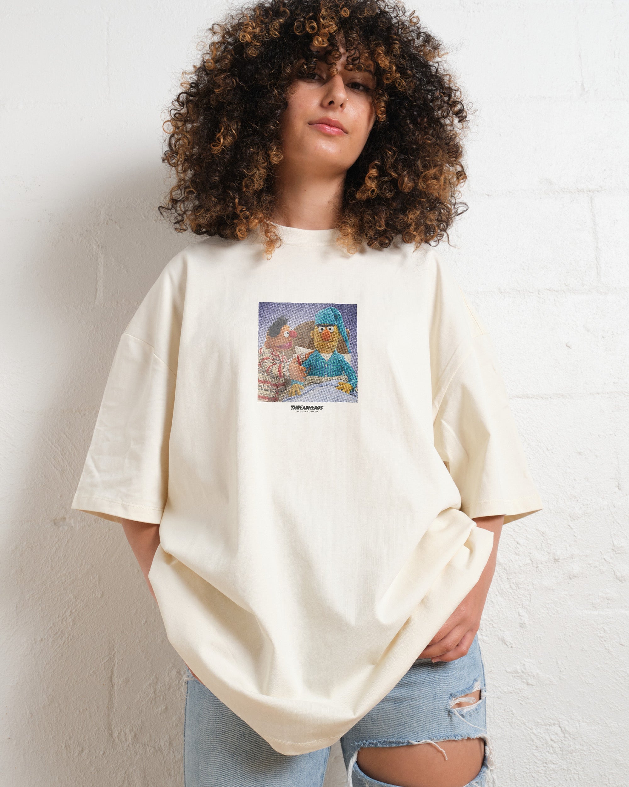 Annoyed Bert Oversized Graphic Tee - Sesame Street Unisex 90s Boxy Fit Cotton T-Shirt