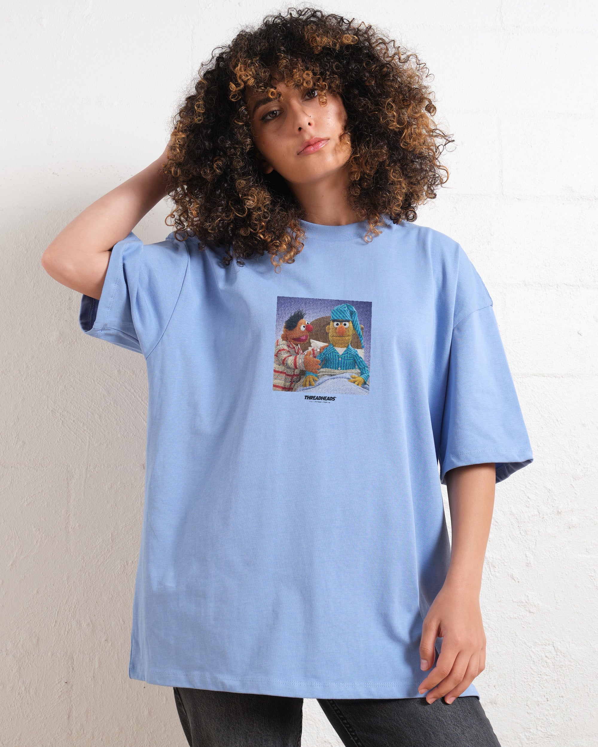 Annoyed Bert Oversized Graphic Tee - Sesame Street Unisex 90s Boxy Fit Cotton T-Shirt