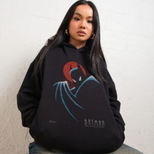 Batman The Animated Series Logo Unisex Hoodie - 90s Boxy Fit, 340gsm Cotton-Poly