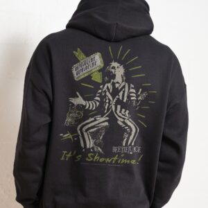 Beetlejuice It's Show Time Unisex Graphic Hoodie - 90s Boxy Fit, 340gsm Cotton-Poly