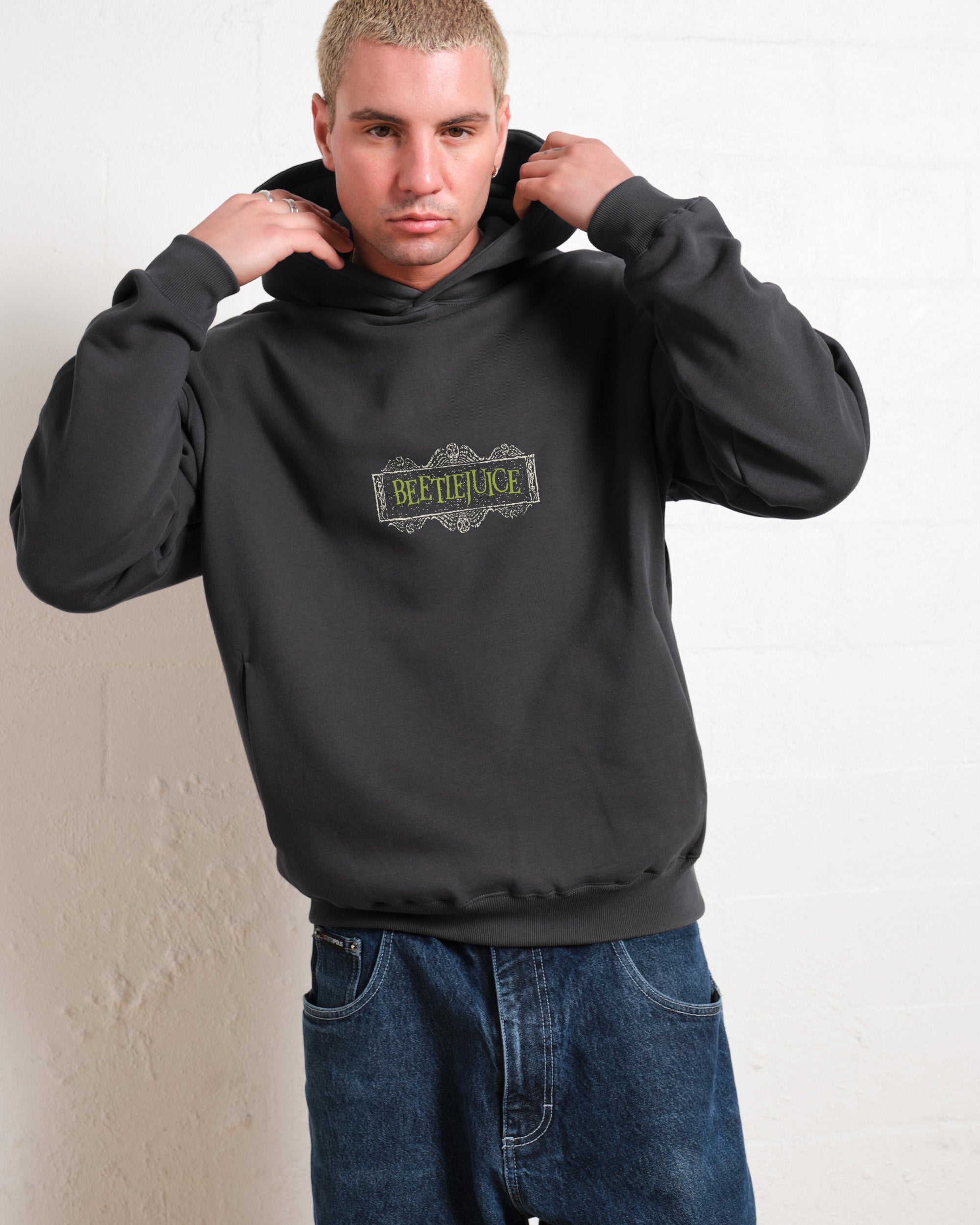 Beetlejuice It's Show Time Unisex Graphic Hoodie - 90s Boxy Fit, 340gsm Cotton-Poly