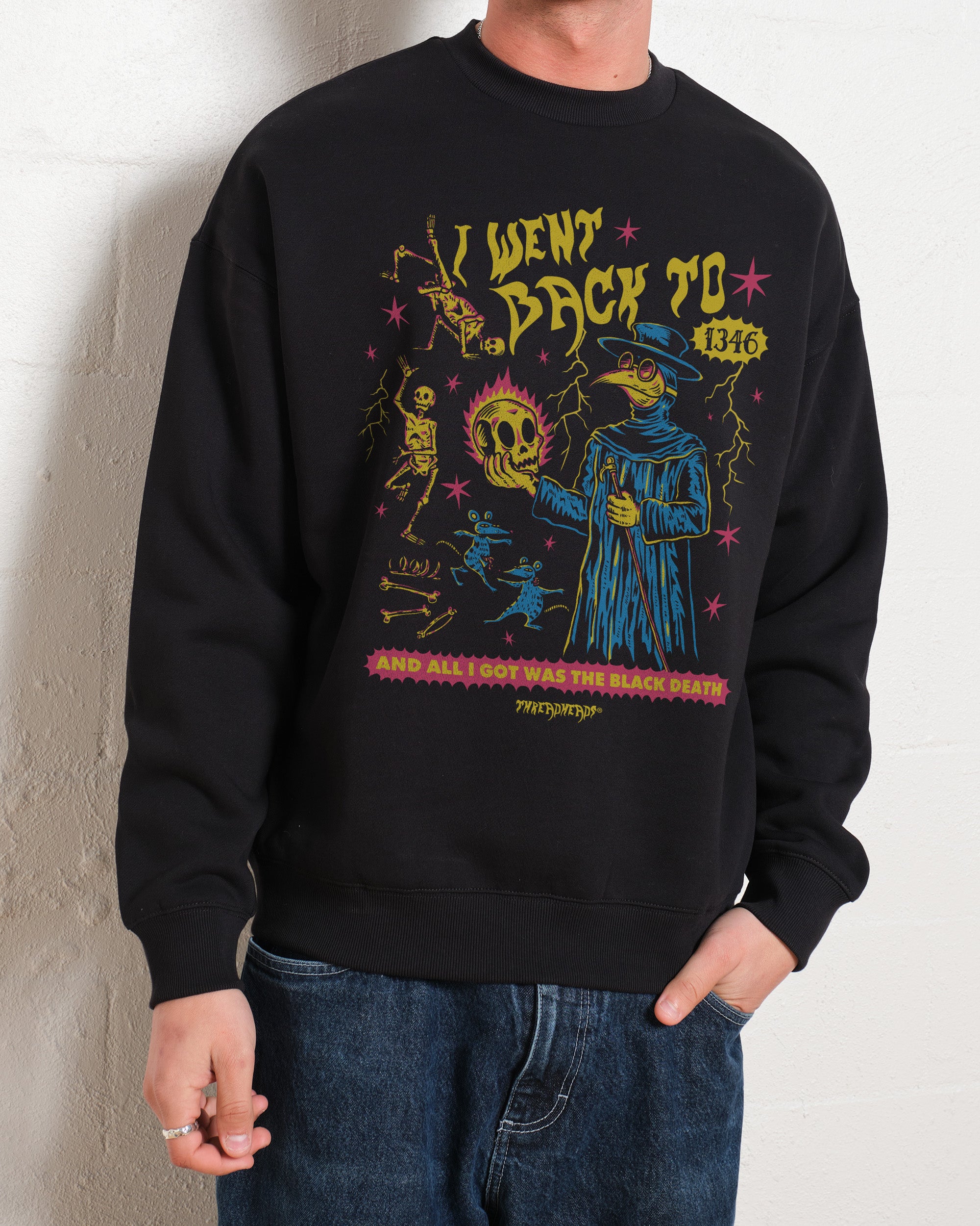 Black Death Unisex Graphic Sweatshirt - 340gsm Cotton Poly Blend by Threadheads
