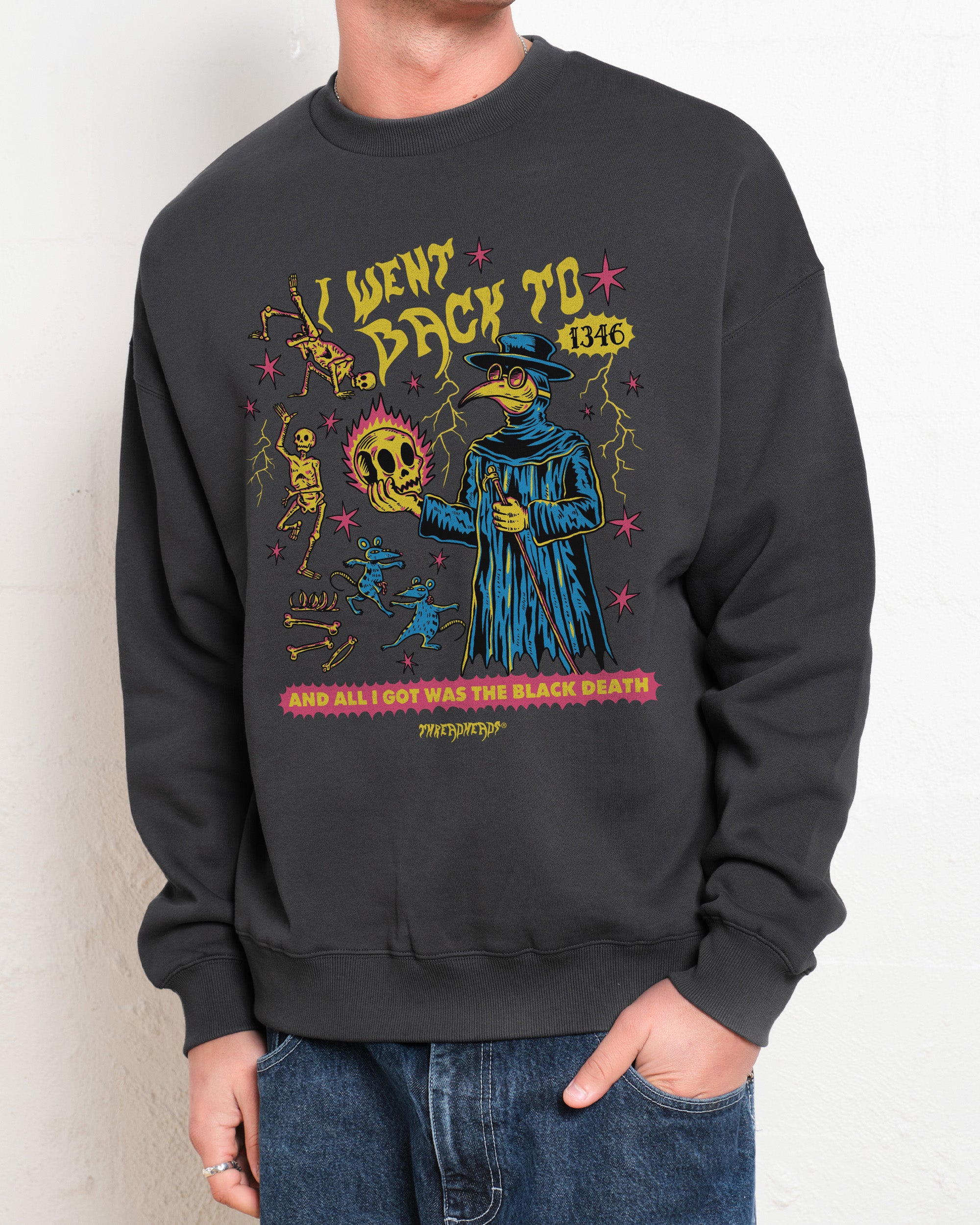 Black Death Unisex Graphic Sweatshirt - 340gsm Cotton Poly Blend by Threadheads