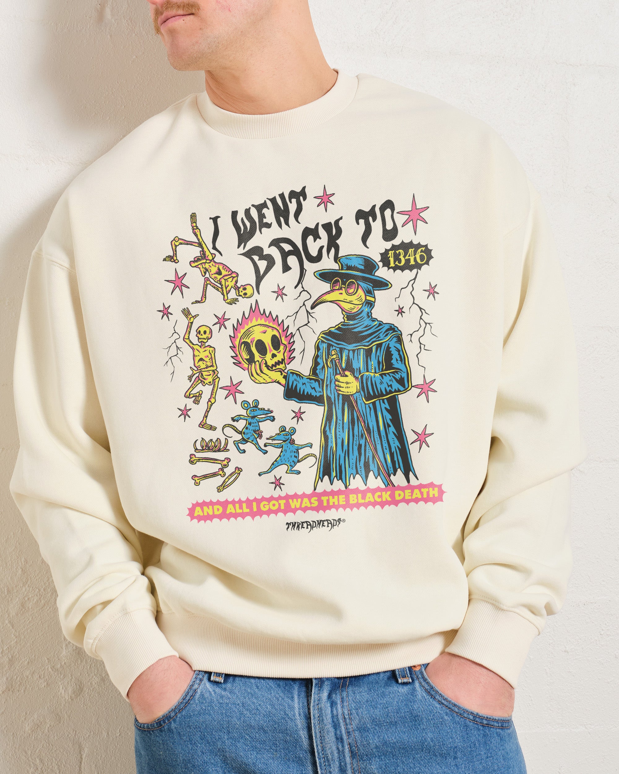 Black Death Unisex Graphic Sweatshirt - 340gsm Cotton Poly Blend by Threadheads