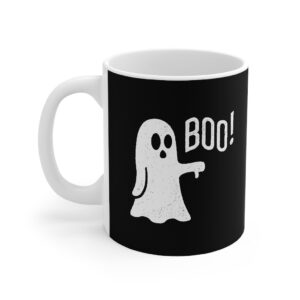 Boo Ghost Coffee Mug - White Ceramic Mug for Hot Beverages
