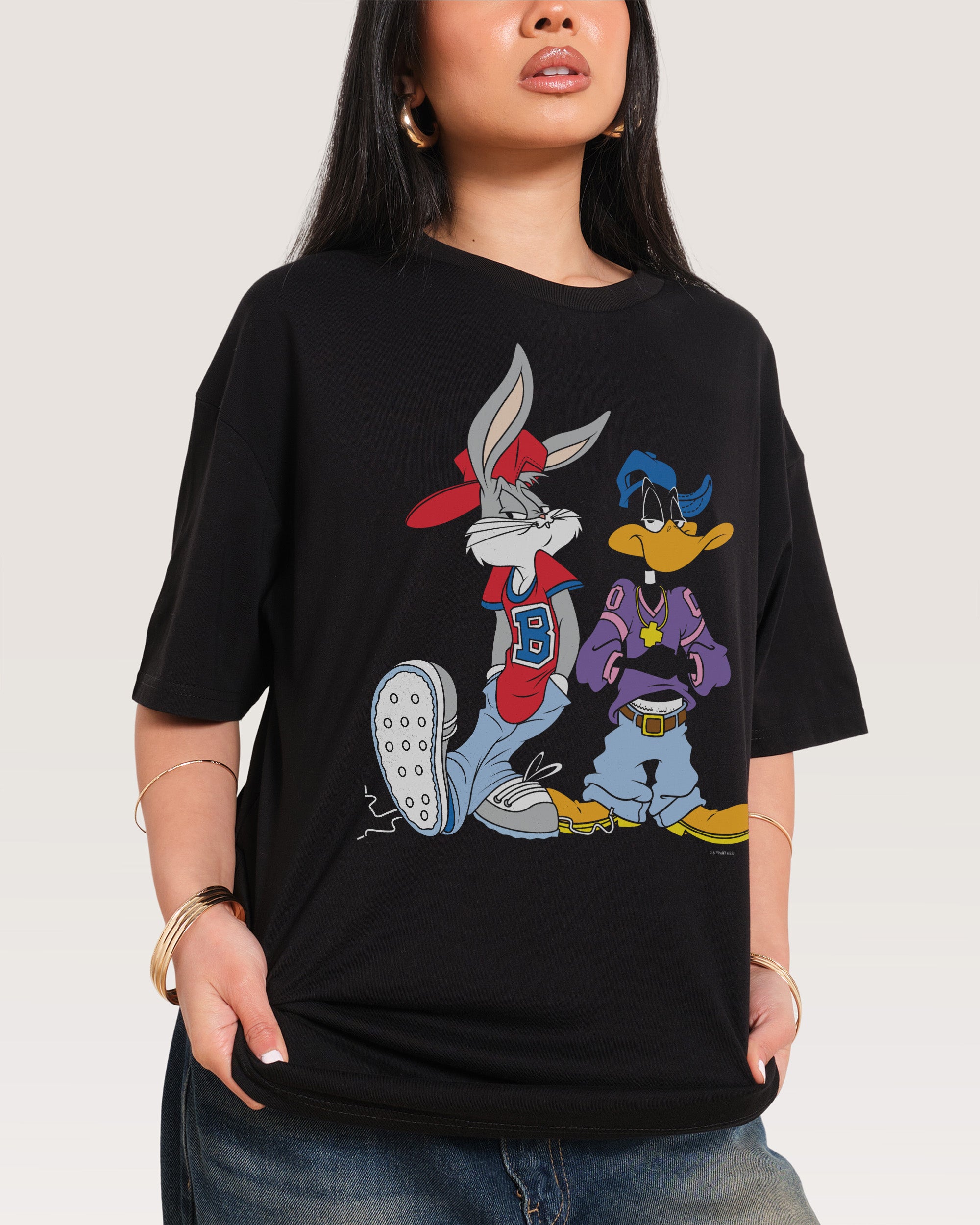 Bugs & Daffy West Coast Oversized Looney Tunes Graphic Tee - Unisex 275gsm Combed Cotton