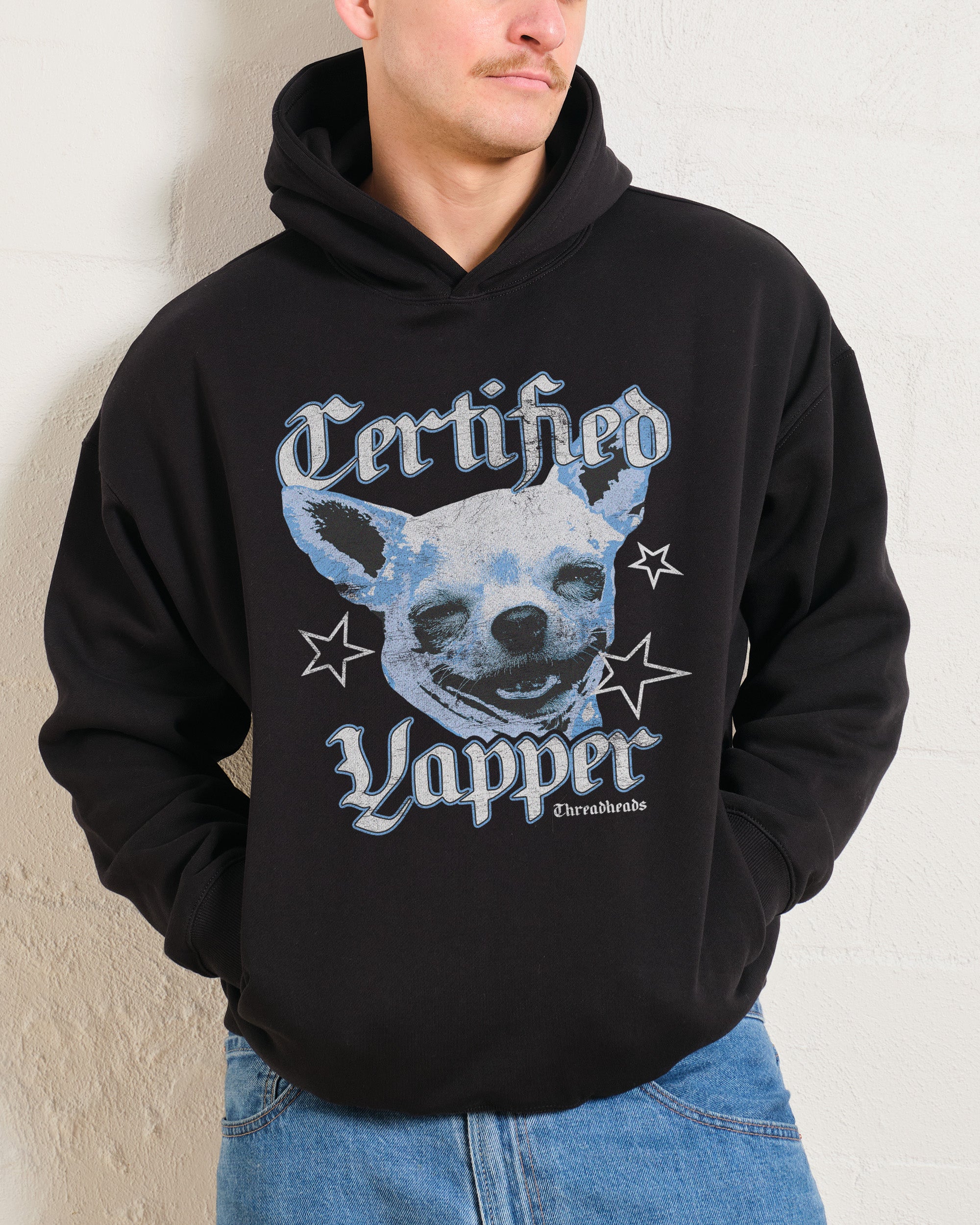 Certified Yapper Unisex Hoodie - 90s Boxy Fit, 340gsm Cotton-Poly