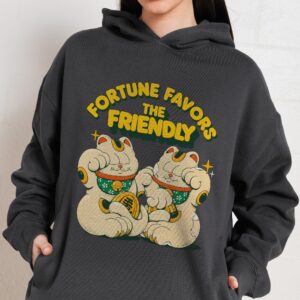 Fortune Hoodie Unisex 90s Boxy Fit 340gsm Cotton Poly Blend