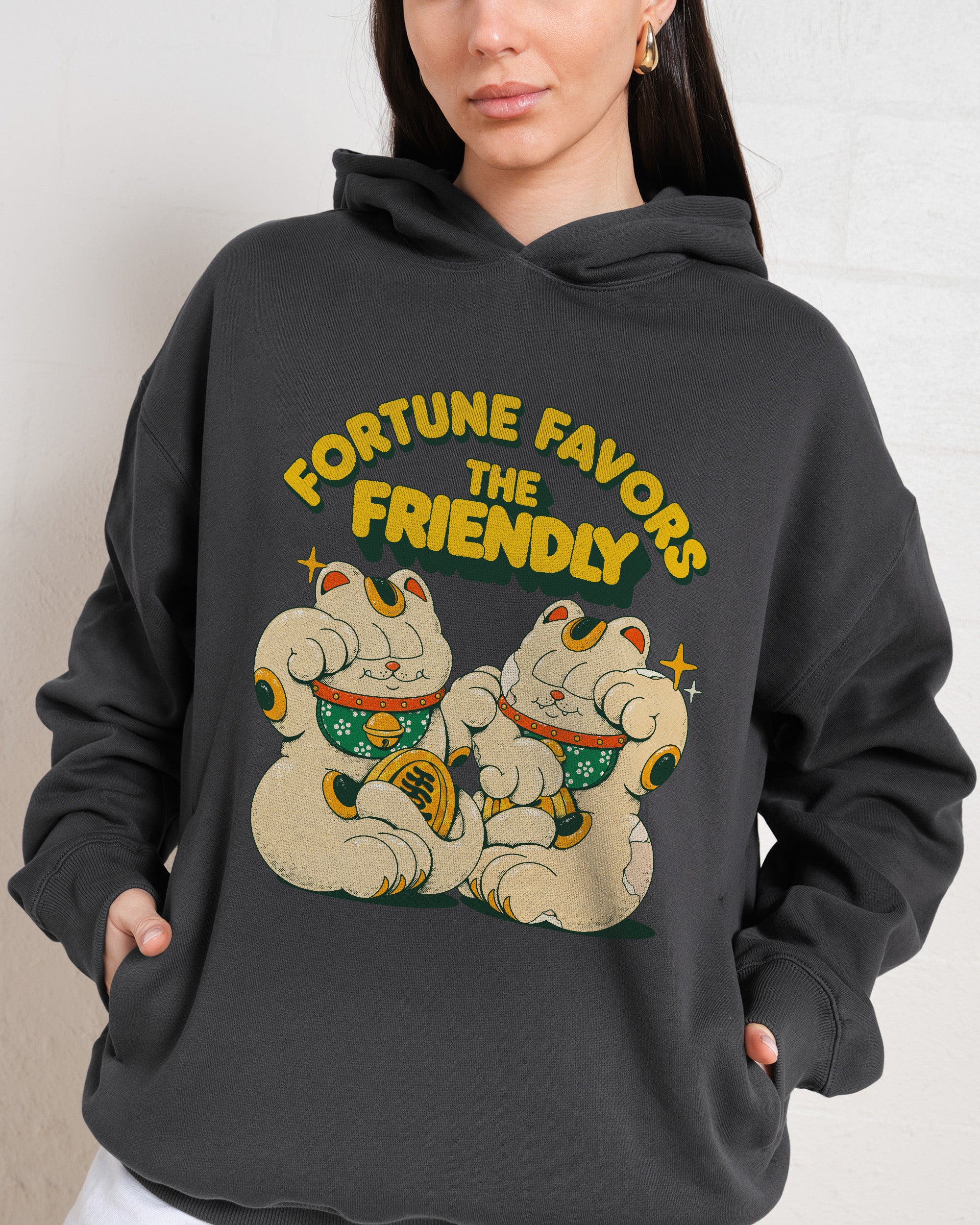 Fortune Hoodie Unisex 90s Boxy Fit 340gsm Cotton Poly Blend