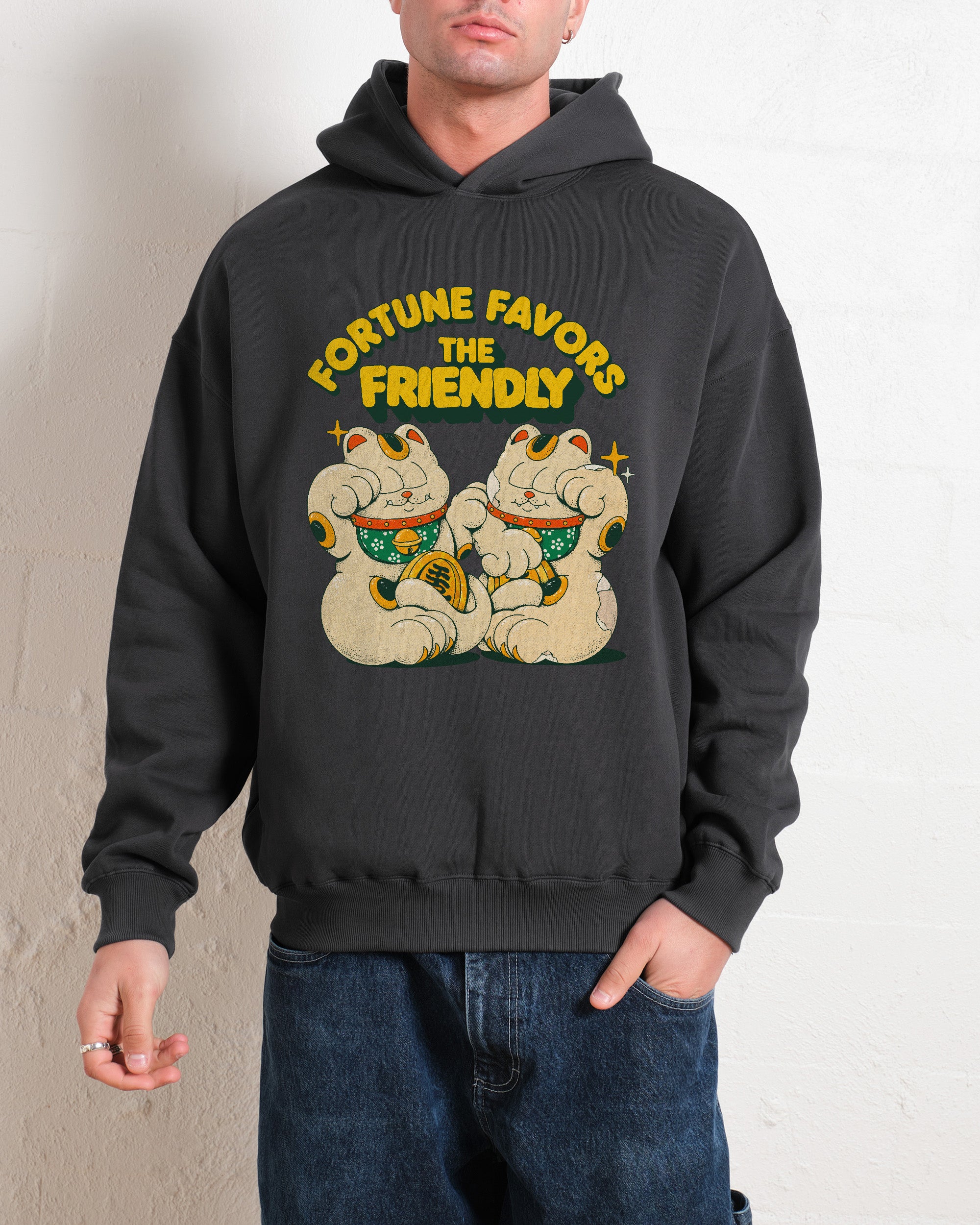 Fortune Hoodie Unisex 90s Boxy Fit 340gsm Cotton Poly Blend