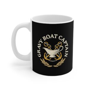Gravy Boat Captain Coffee Mug - White Ceramic Mug
