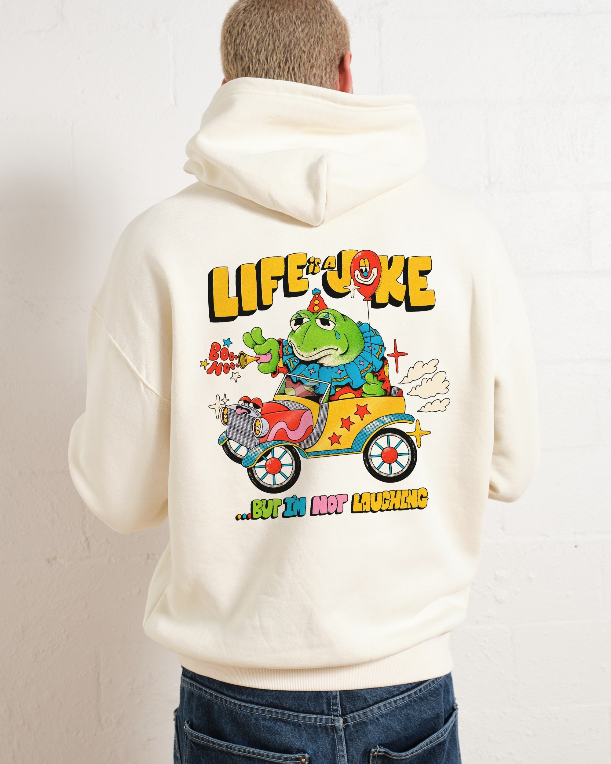 Life is a Joke Unisex Graphic Hoodie - 90s Boxy Fit, 340gsm Cotton-Poly