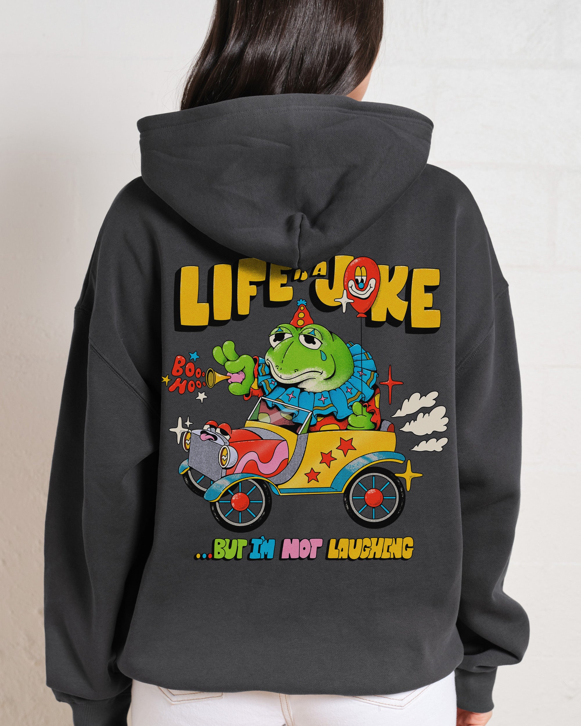 Life is a Joke Unisex Graphic Hoodie - 90s Boxy Fit, 340gsm Cotton-Poly