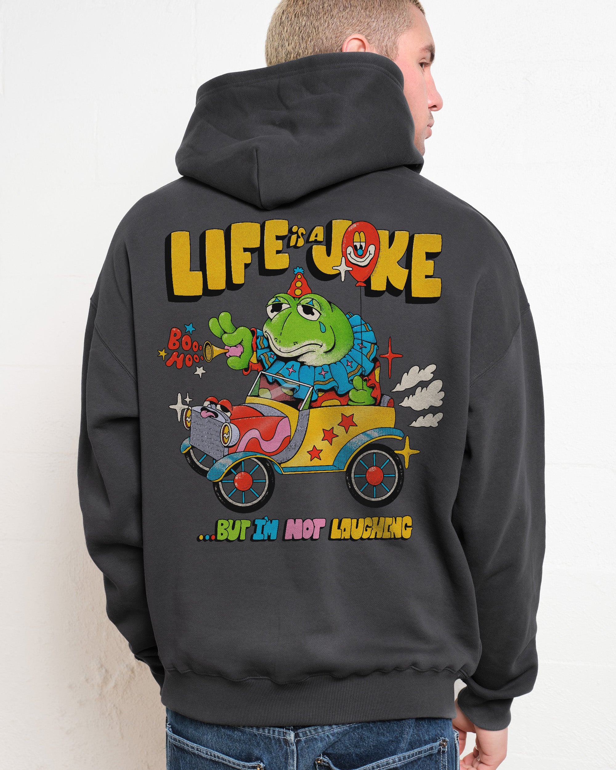 Life is a Joke Unisex Graphic Hoodie - 90s Boxy Fit, 340gsm Cotton-Poly
