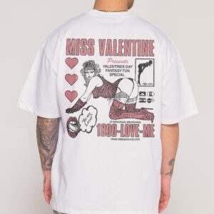 Miss Valentine Oversized Graphic Tee - Threadheads 90s Boxy Fit 100% Combed Cotton