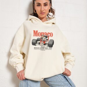 Monaco Racing Unisex Hoodie - 90s Boxy Fit, 340gsm Cotton-Poly Blend, Dropped Shoulders