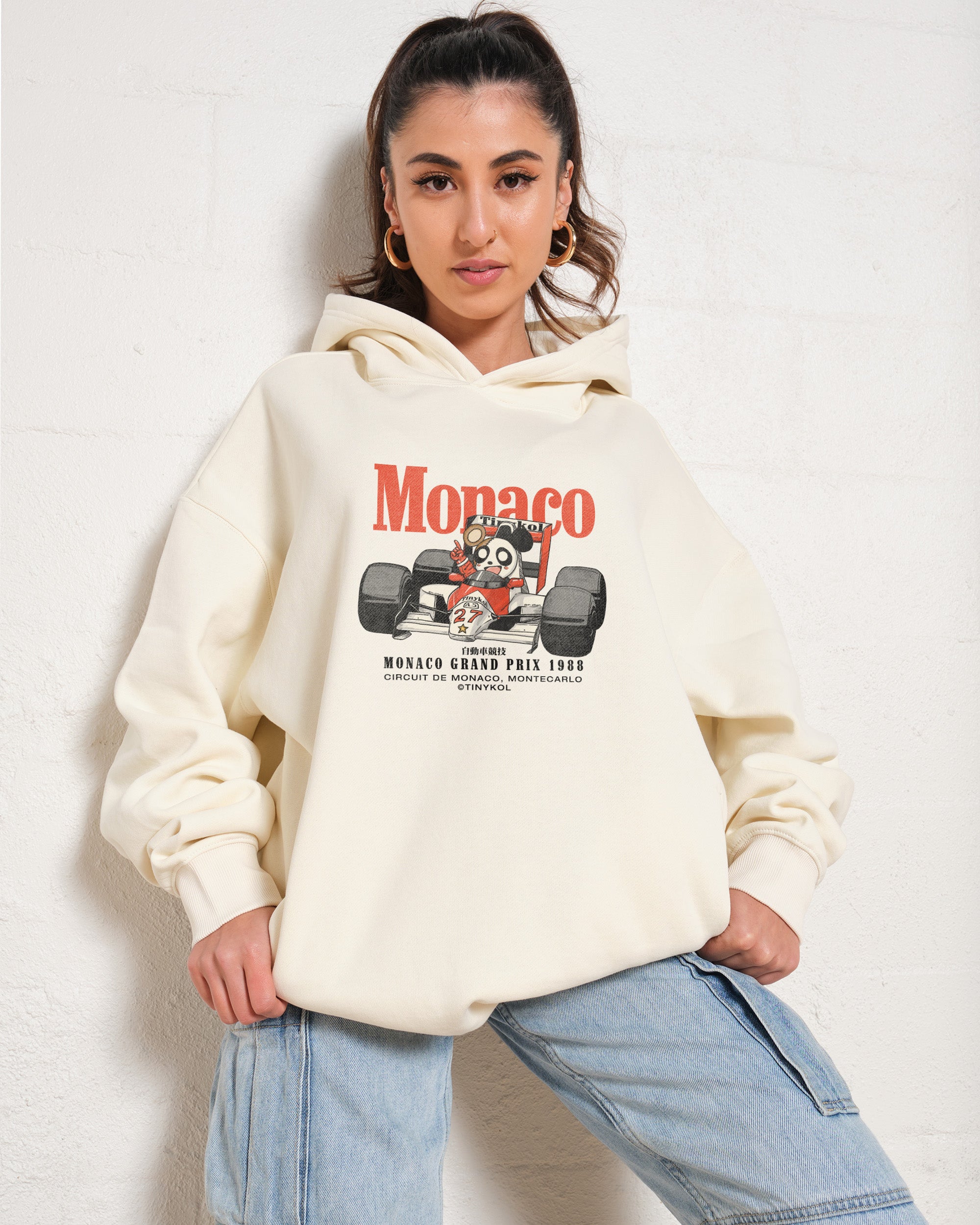 Monaco Racing Unisex Hoodie - 90s Boxy Fit, 340gsm Cotton-Poly Blend, Dropped Shoulders