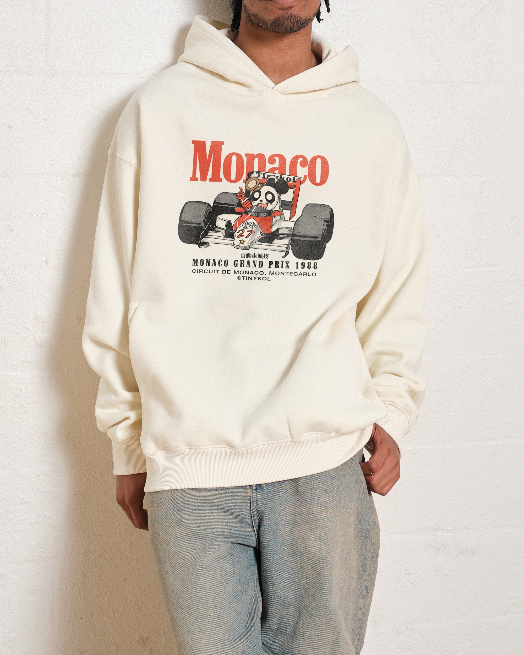 Monaco Racing Unisex Hoodie - 90s Boxy Fit, 340gsm Cotton-Poly Blend, Dropped Shoulders