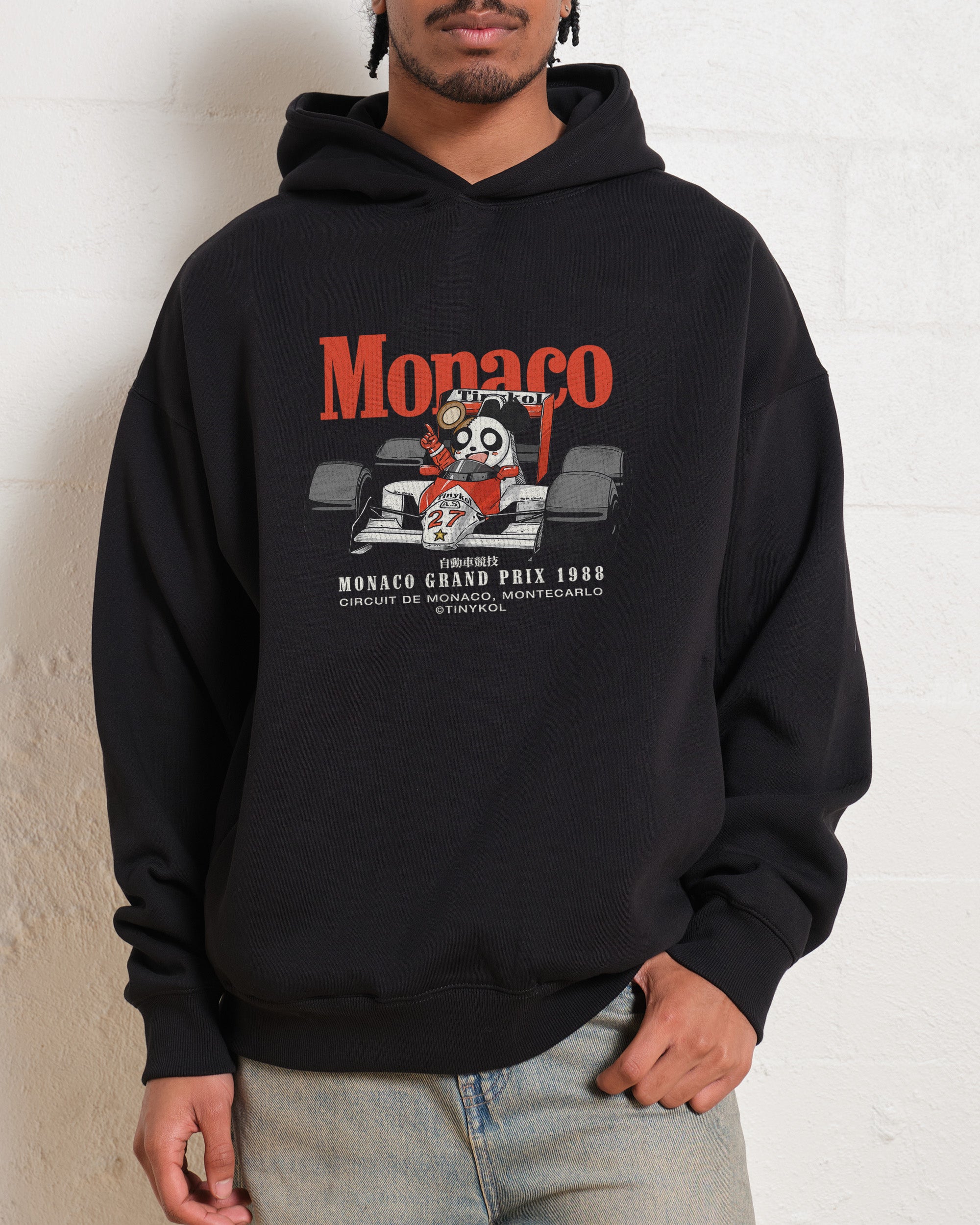 Monaco Racing Unisex Hoodie - 90s Boxy Fit, 340gsm Cotton-Poly Blend, Dropped Shoulders