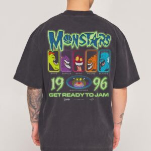 Monstars '96 Oversized Graphic T-Shirt - Looney Tunes Unisex Tee, Space Jam 90s
