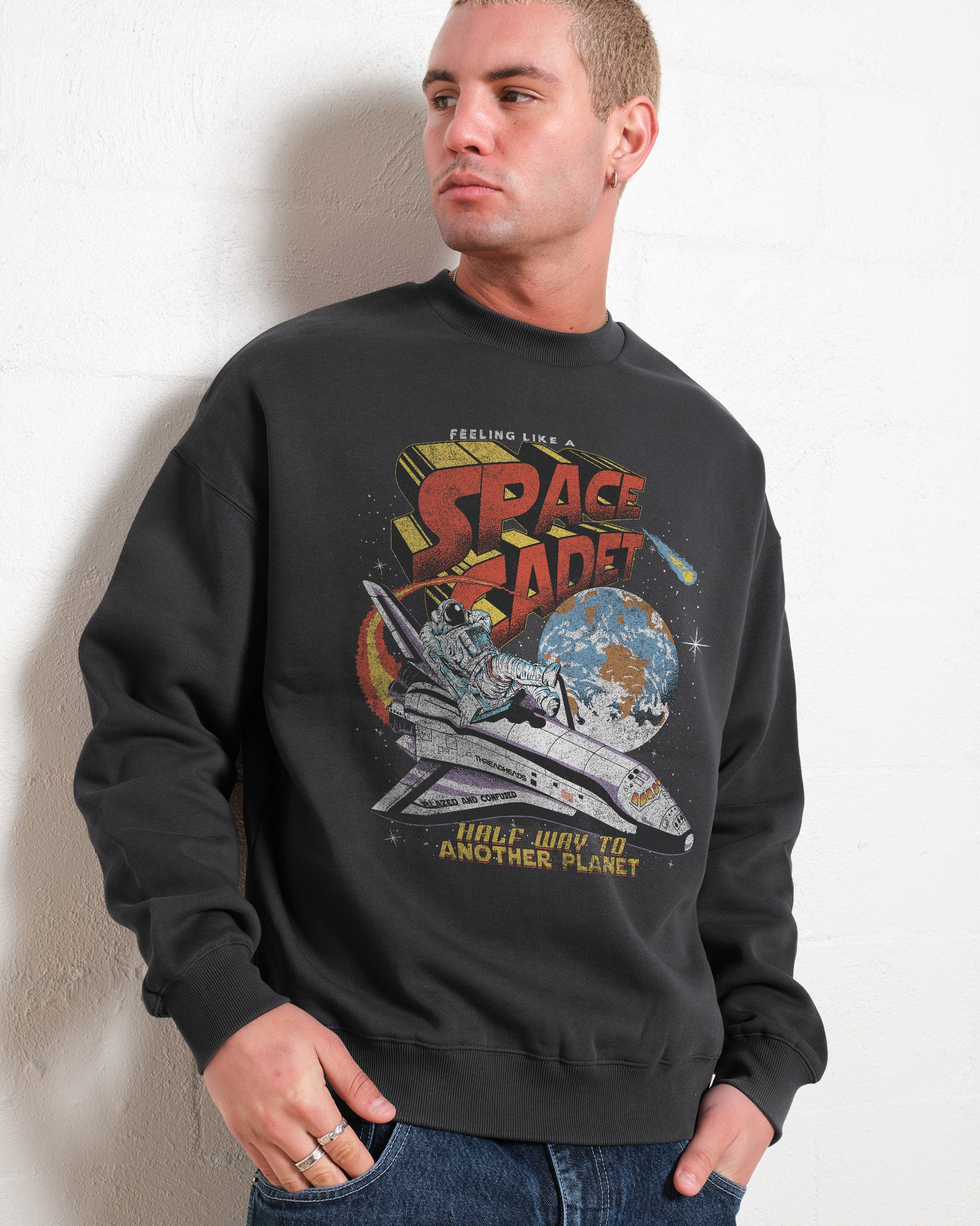 Space Cadet Unisex Graphic Sweatshirt - Premium 340gsm Cotton Poly Blend