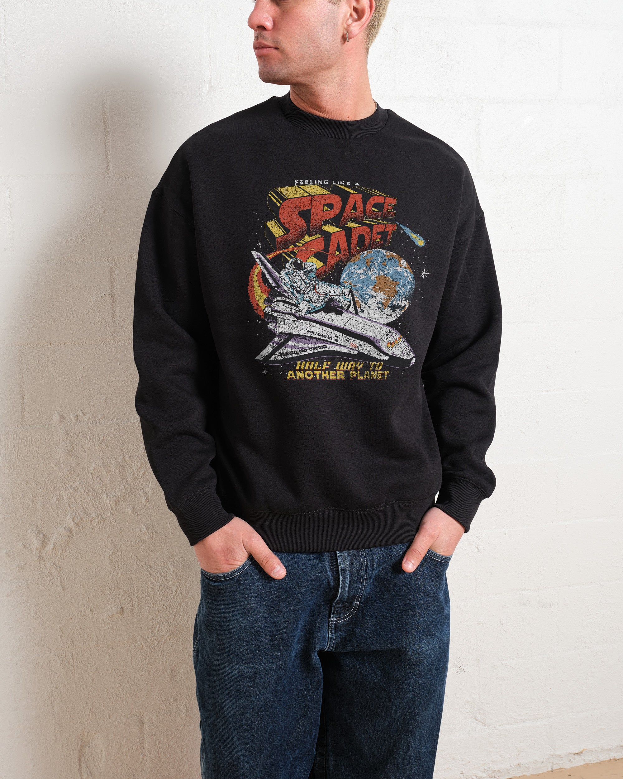 Space Cadet Unisex Graphic Sweatshirt - Premium 340gsm Cotton Poly Blend
