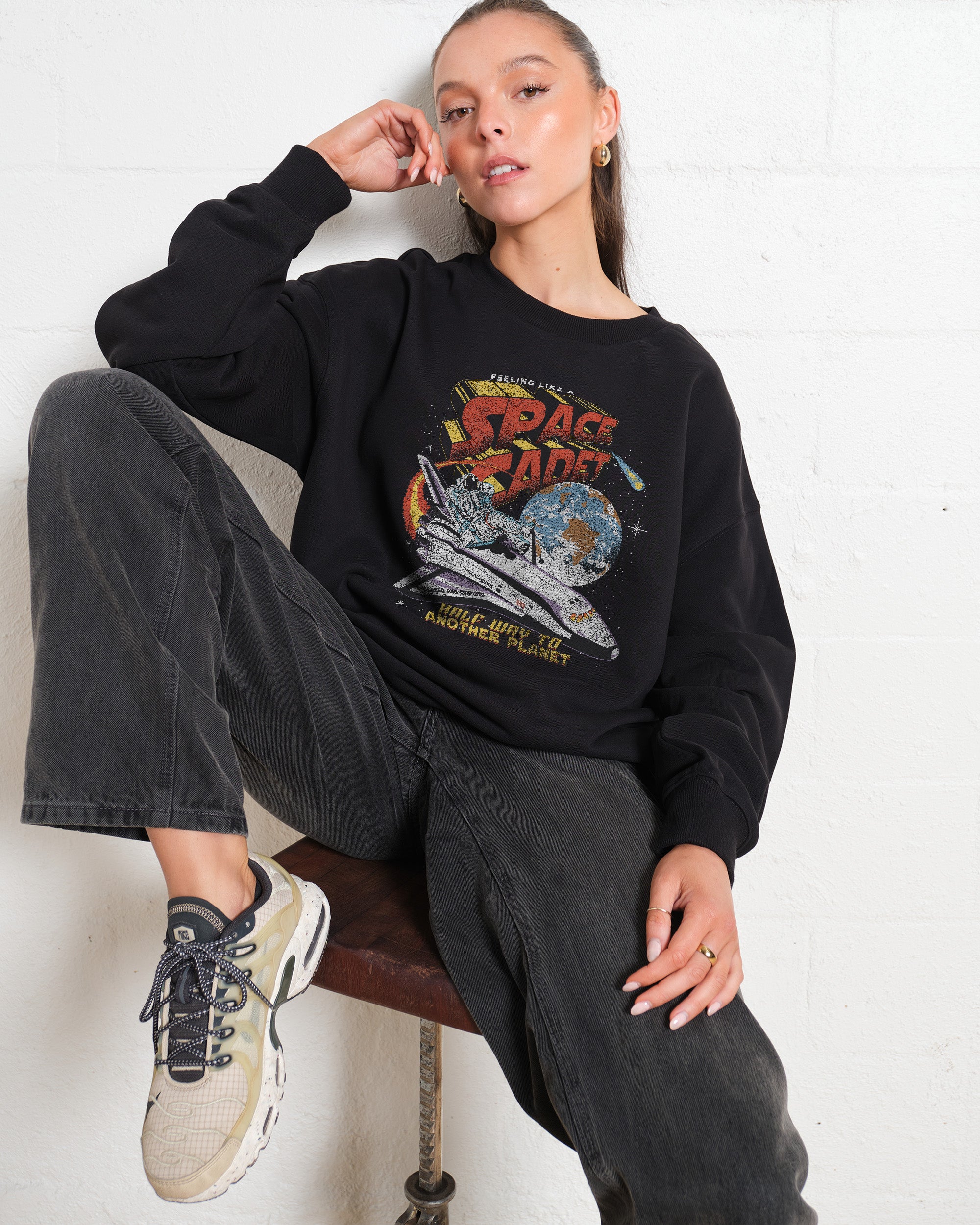 Space Cadet Unisex Graphic Sweatshirt - Premium 340gsm Cotton Poly Blend