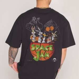 Space Jam Stars Oversized Graphic Tee - Looney Tunes Unisex 100% Combed Cotton
