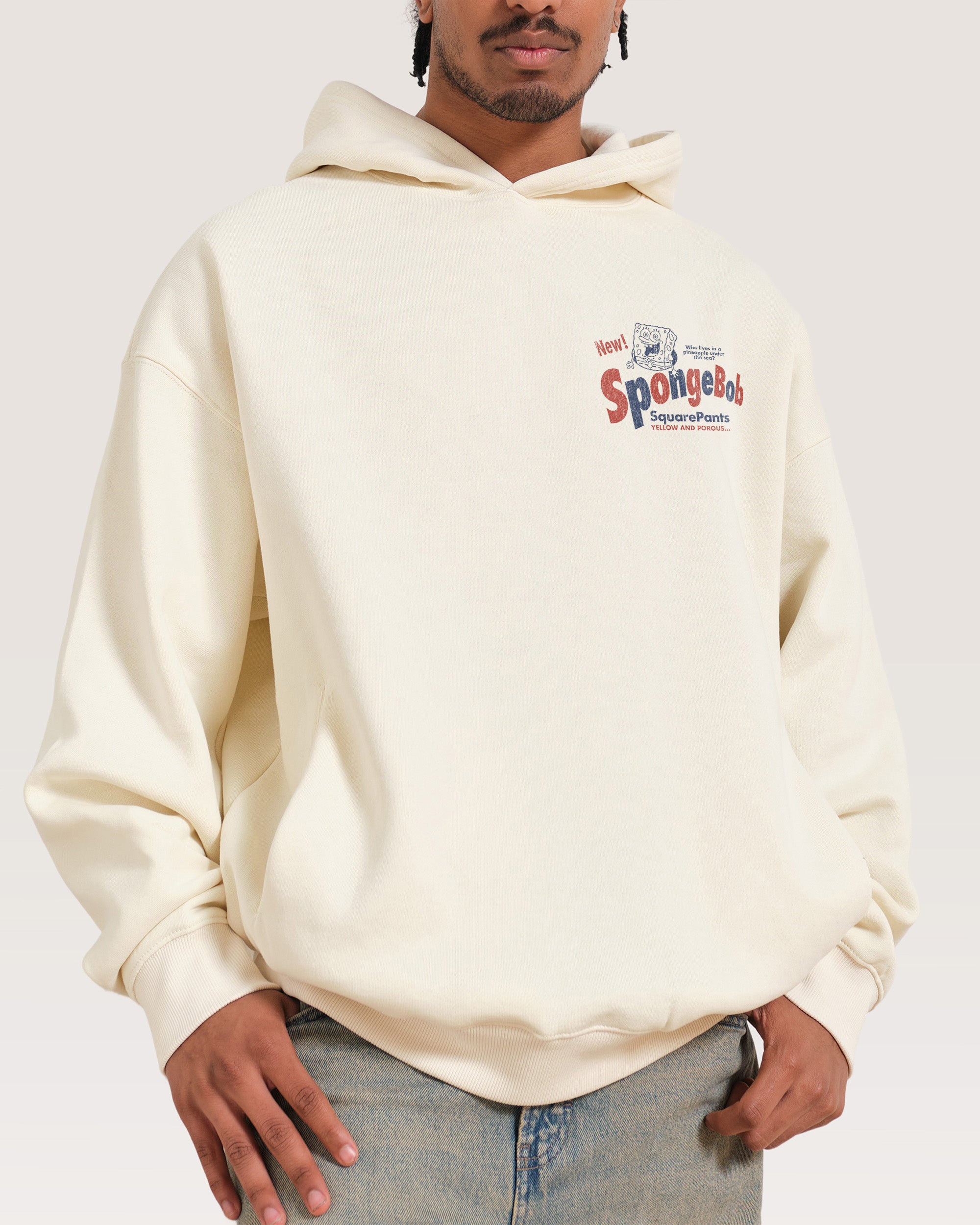 SpongeBob Bob Unisex Hoodie - 90s Boxy Fit, 80% Cotton, Dropped Shoulders