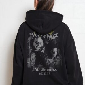 Strange & Unusual Beetlejuice Unisex Graphic Hoodie - 90s Boxy Fit, 340gsm Cotton-Poly