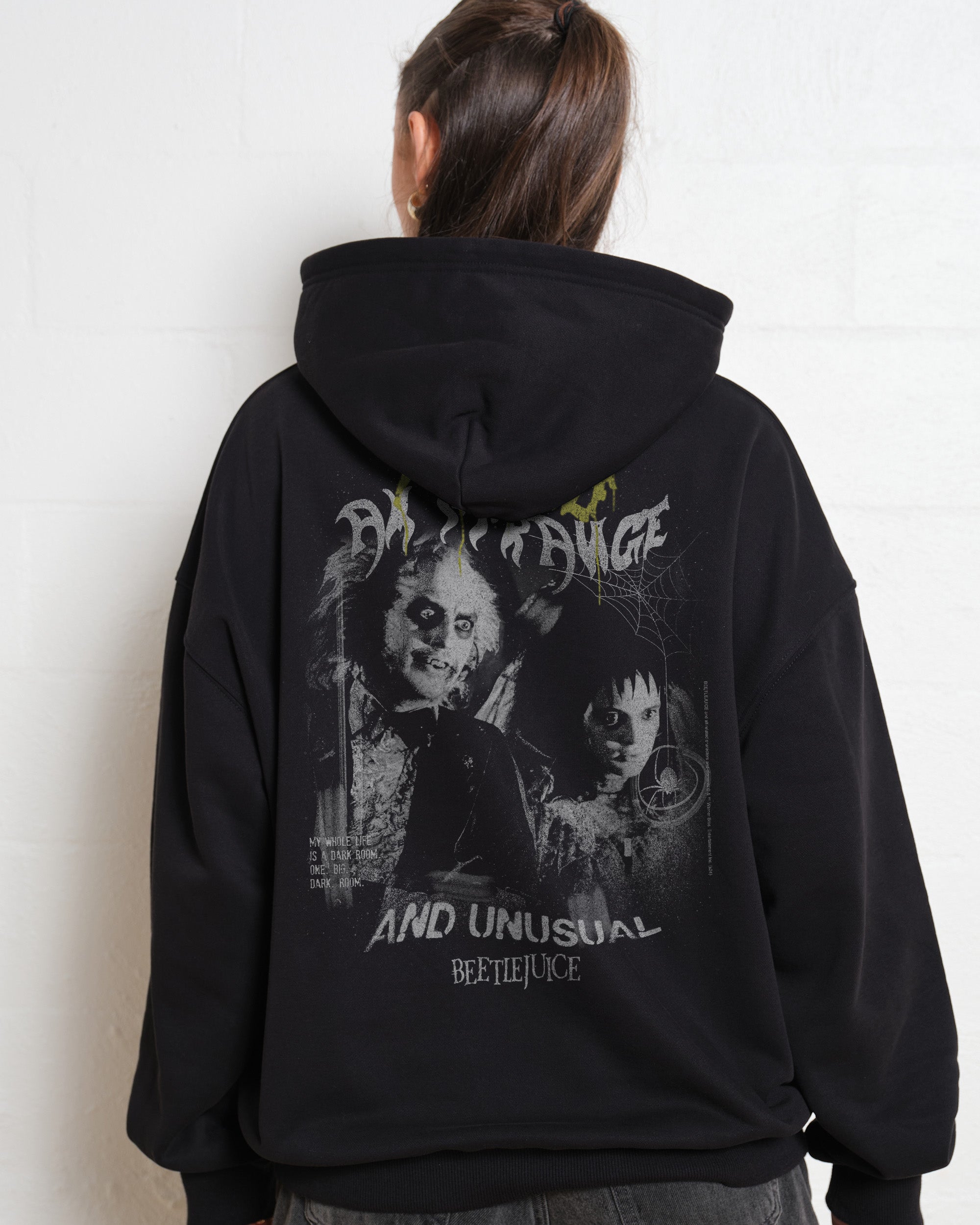 Strange & Unusual Beetlejuice Unisex Graphic Hoodie - 90s Boxy Fit, 340gsm Cotton-Poly