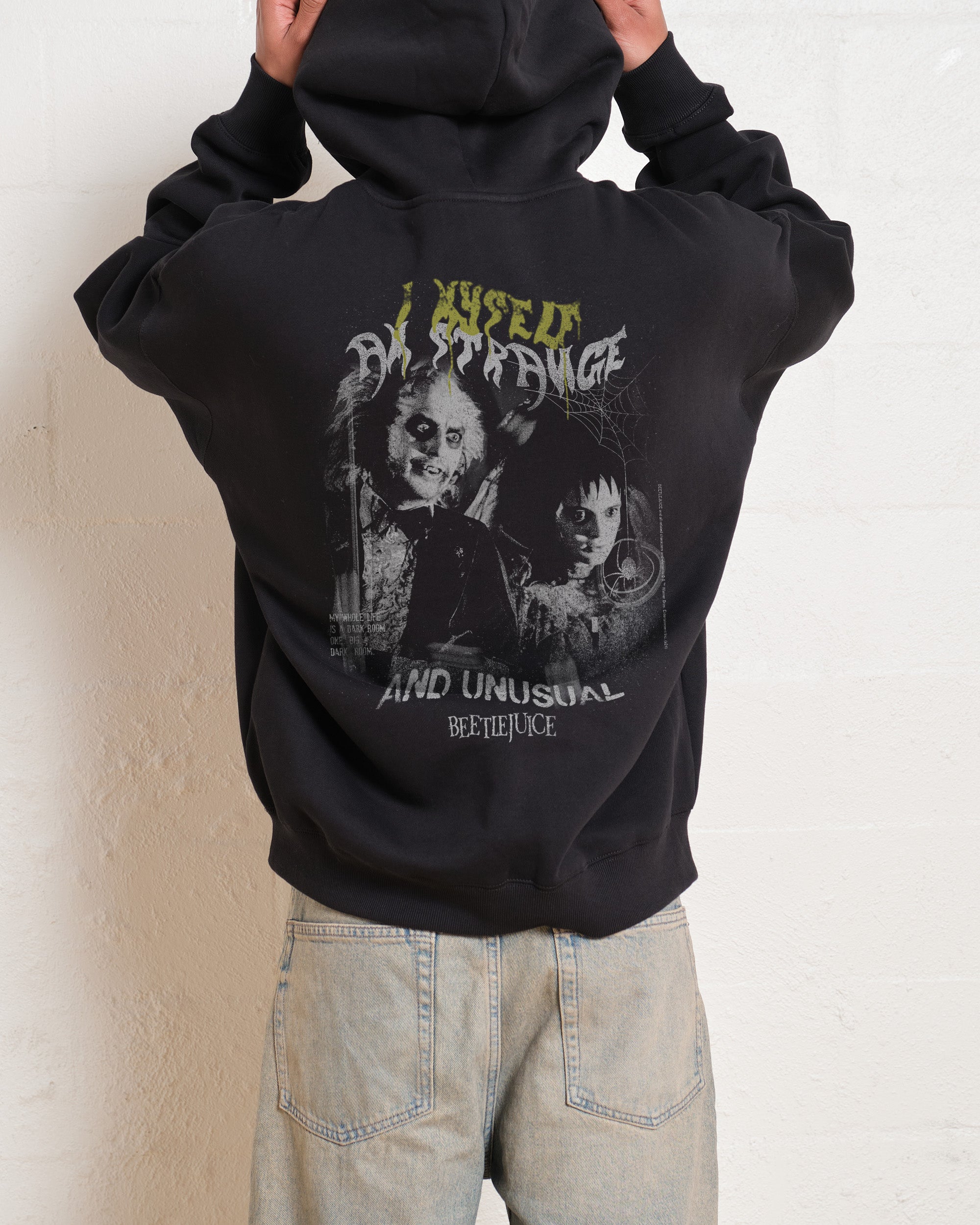 Strange & Unusual Beetlejuice Unisex Graphic Hoodie - 90s Boxy Fit, 340gsm Cotton-Poly