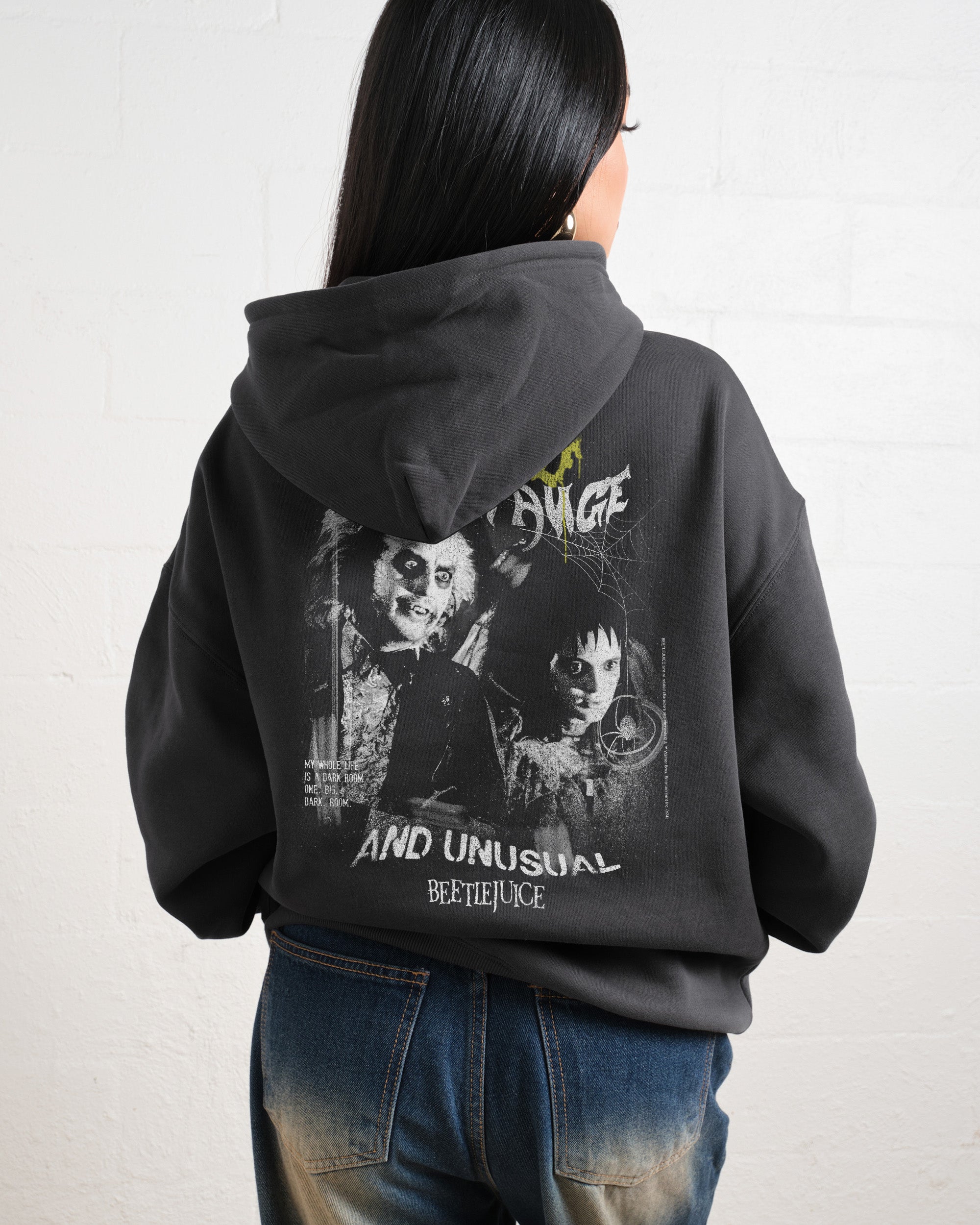 Strange & Unusual Beetlejuice Unisex Graphic Hoodie - 90s Boxy Fit, 340gsm Cotton-Poly