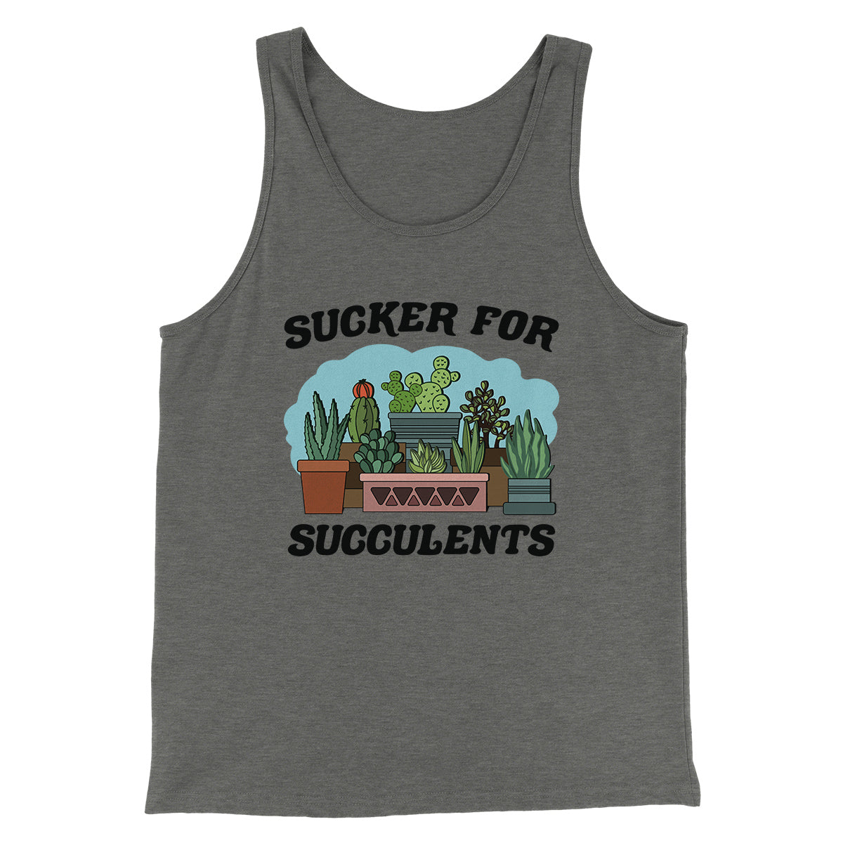 Sucker For Succulents Men Unisex Tank Top - Combed Cotton
