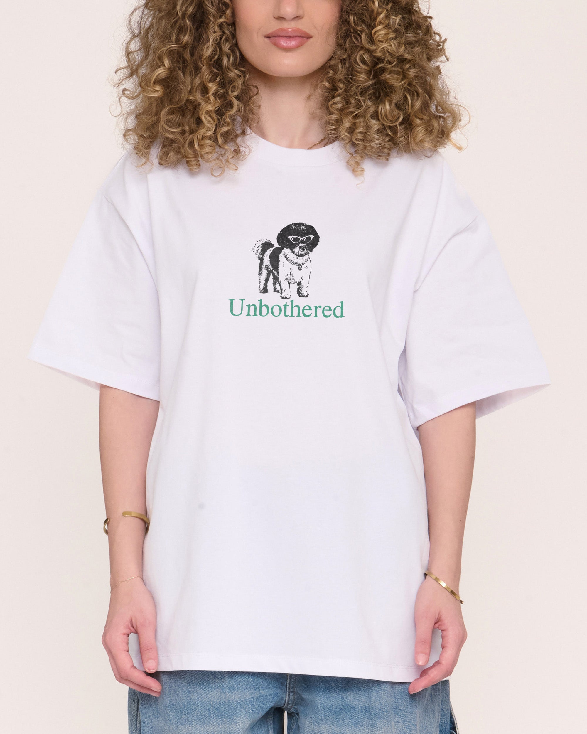 Unbothered Oversized Graphic Tee Unisex 90s Boxy Fit 100% Combed Cotton