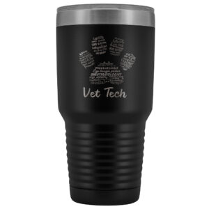 Vet Tech Paw Print 30oz Vacuum Tumbler - Stainless Steel Insulated Coffee Cup