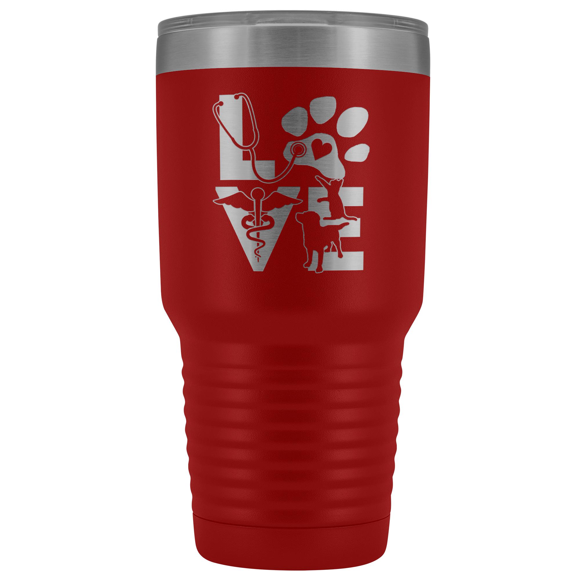 Veterinary Love Cat and Dog 30oz Vacuum Tumbler Polar Camel
